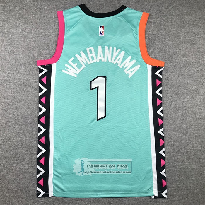 Camiseta San Antonio Spurs Victor Wembanyama NO 1 Ciudad 2022-23 Verde